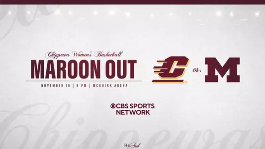 WBB vs. Michigan CBSSN Announcement Graphic