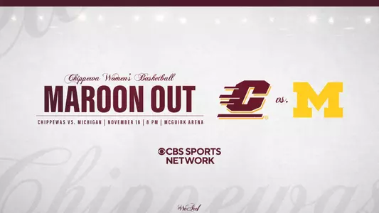 WBB vs. Michigan CBSSN Announcement Graphic