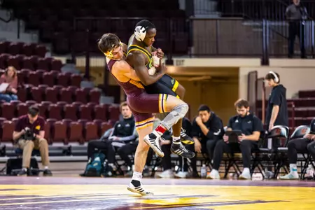 Wrestlers Fall to George Mason on Tie-Breaker Image