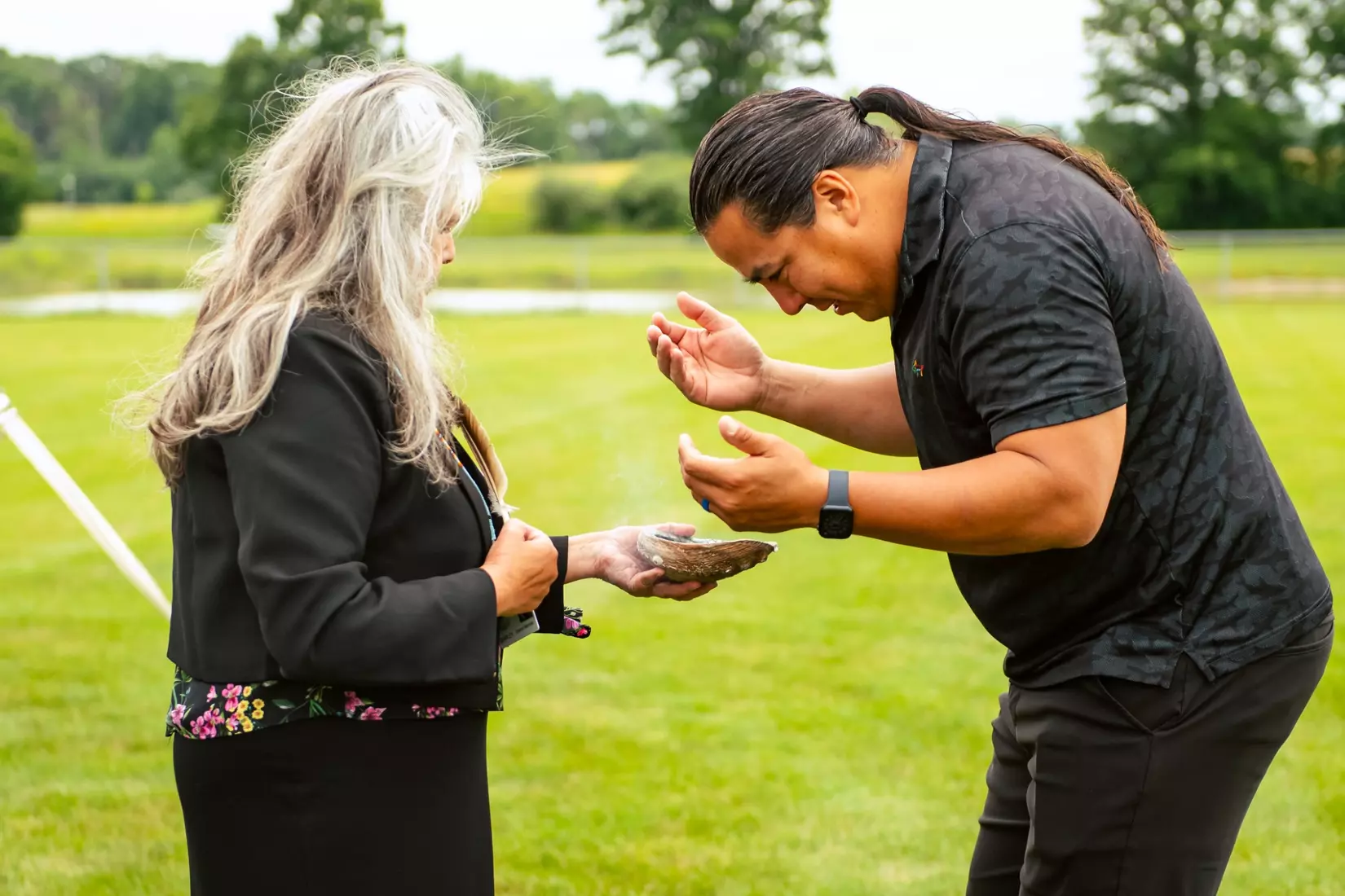 Ceremonial Smudging of the New Golf Facility by the SCIT