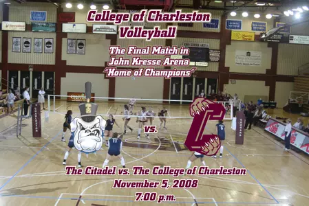 College of Charleston Volleyball Set to Close out John Kresse Arena Against Cross Town Rival The Citadel