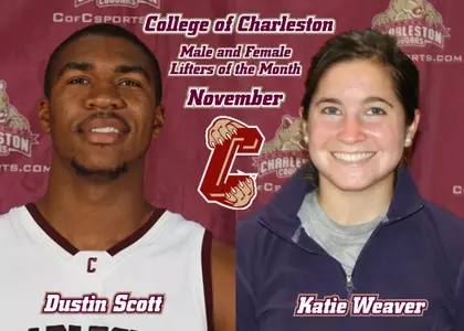 Katie Weaver and Dustin Scott named College of Charleston Lifters of the Month for November