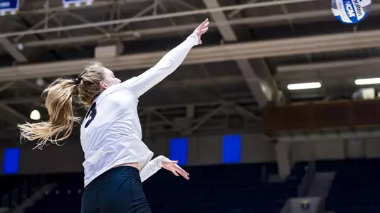 College of Charleston Cougars Volleyball take on the Miami University of Ohio Redhawks at Cameron Indoor Stadium in Durham, NC on September 3, 2021.