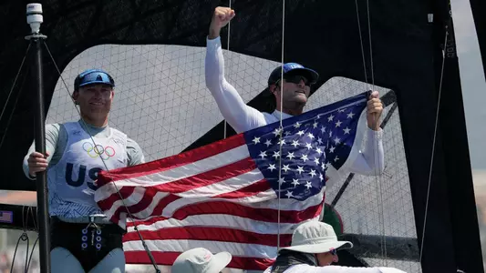 Ian Barrows (left) 2024 Olympic Bronze Medal in men's skiff