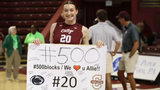 Allie Holland 500 career blocks Sept. 28, 2024 vs Campbell