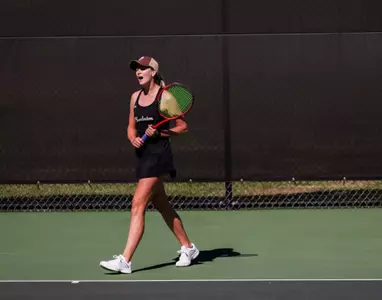 Saige Severance celebrates winning a point