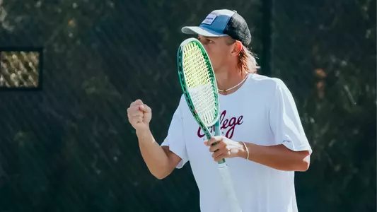 Leon Harder celebrates winning a point
