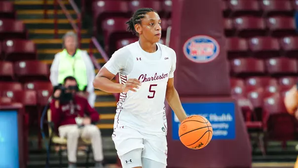 Taryn Barbot brings the ball up the court against Drexel