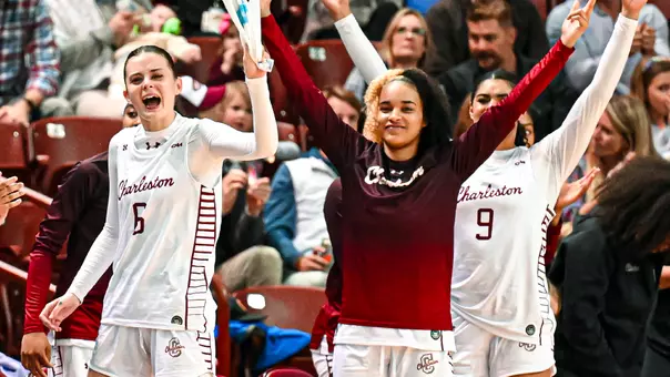 Bench celebration against Elon