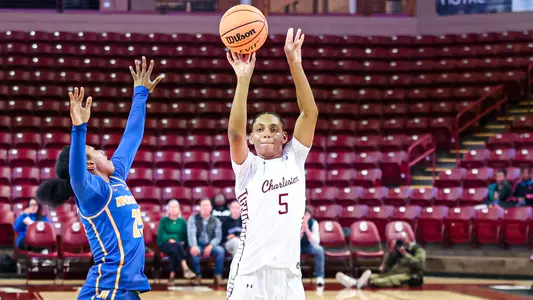 Taryn Barbot Shoots Three Pointer Against Hofstra