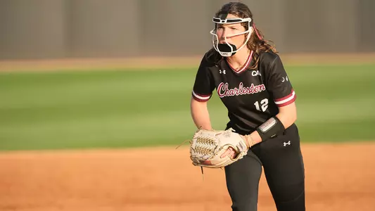 Mackenzie Mathis pitching at Patriots Point