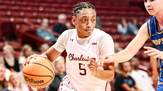 Taryn Barbot drives down the lane against Hofstra