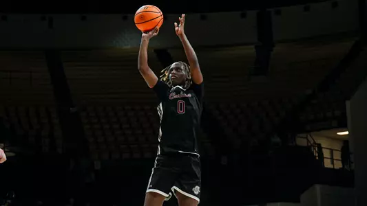 Taylor Barbot shoots jumper at William & Mary