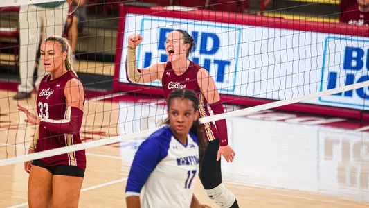 Rosa Brencic celebrating a Charleston point Oct. 10 vs Hampton.