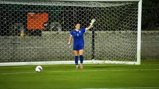 Ainsley Chunn getting ready to kick the ball