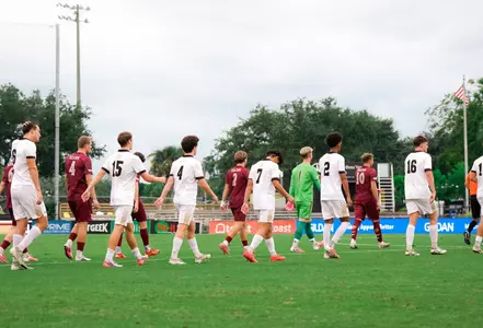 Men's Soccer walks onto the field
