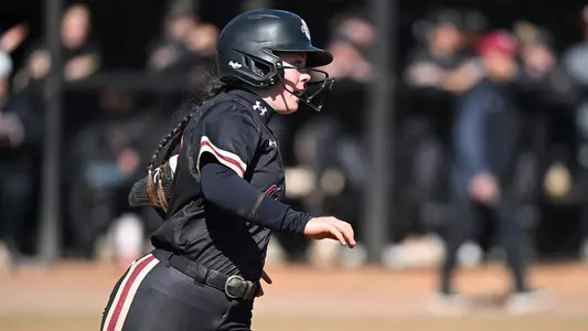 Karlee Hughes running from first to second