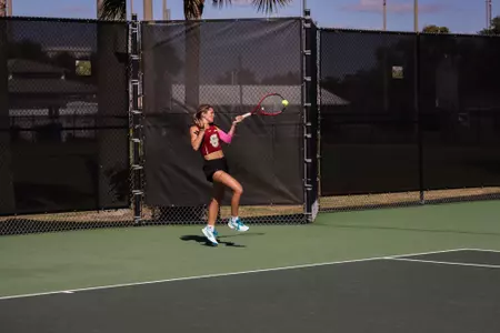 Jaiden McKee returns ball