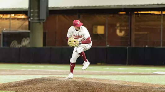 Alex Lyon throwing a pitch against Rutgers.