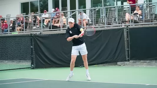 Jakub Solarski returns serve