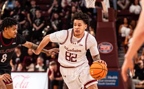 Jlynn Counter dribbles the ball