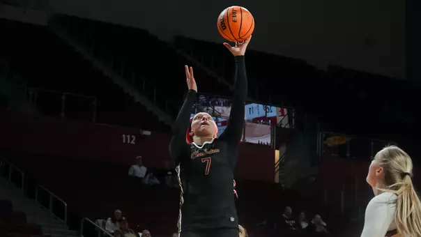 Jami Hill lays ball up at Elon