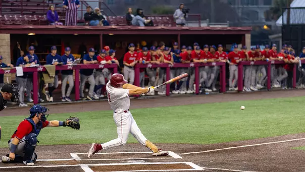 Stow Rogers swinging at a ball.