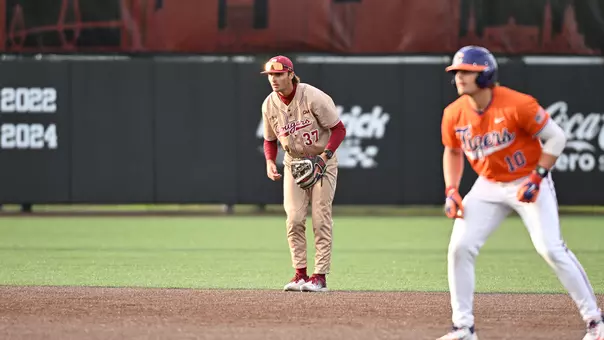 Will Burgess playing SS March 17, 2026 against No. 19 Clemson at Patriots Point.