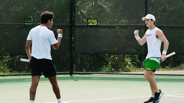 Ram Mude and Jake Smith celebrate point