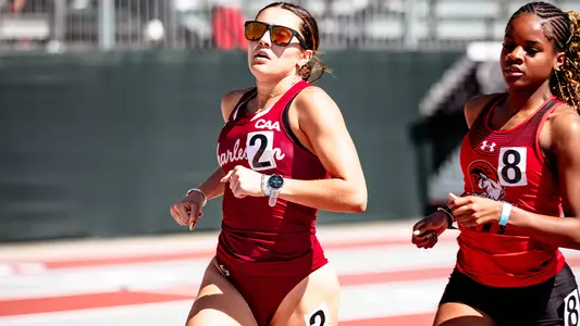 Andie Harding running on the track