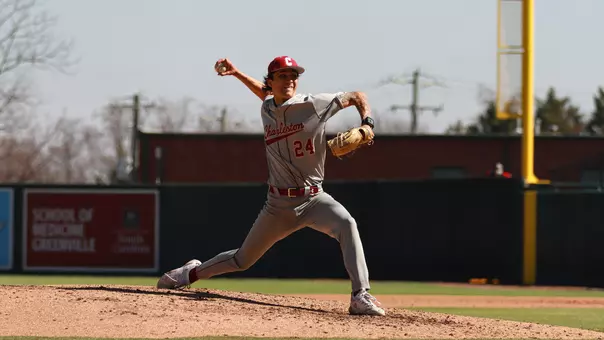 Kaden Myers throwing a pitch against Illinois in Greenville, S.C.