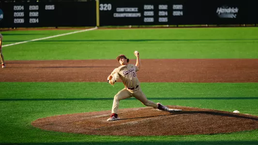 Parker Sweeney pitching against Presbyterian.