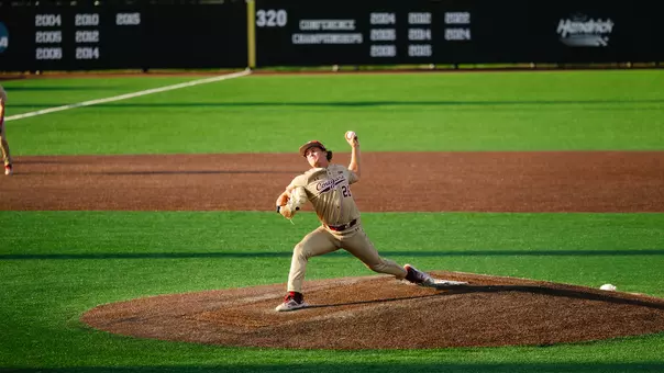 Parker Sweeney pitching against Presbyterian.