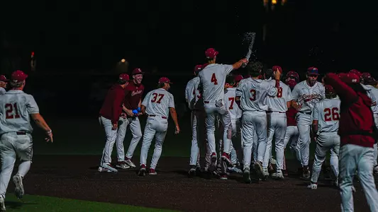 Charleston baseball celebrating the walk off win April 10, 2026 vs N.C. A&T.