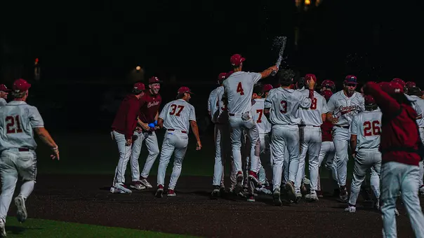 Charleston baseball celebrating the walk off win April 10, 2026 vs N.C. A&T.