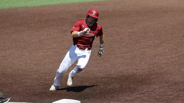 Dylan Johnson rounding third April 11 vs N.C. A&T.