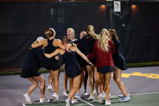 Women's tennis team celebrates win over Campbell