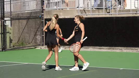 Sia Cariov and Francesca Salvato celebrate point