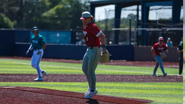 Carson Bryant celebrating after a strikeout May 3, 2026 at UNCW.