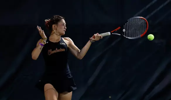Jaiden McKee hits the ball