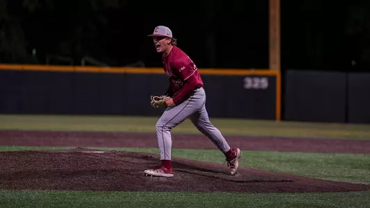 Parker Sweeney celebrating the final out May 8 at Elon.