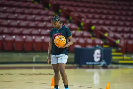 Mia James shoots free throw