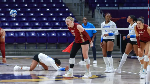 Caroline Noonan celebrating Aug 30 vs Memphis.