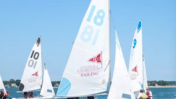 College of Charleston sailing on the water.