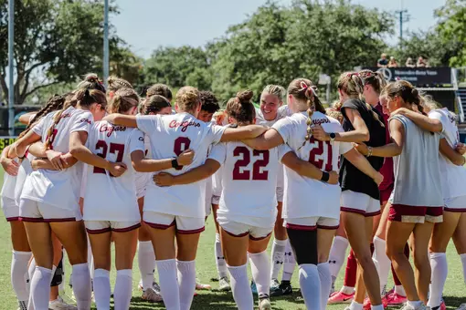 Women's Soccer team huddle