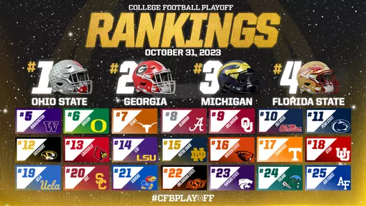 College Football Playoff Top 25 October 31 2023