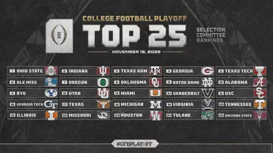 College Football Playoff Selection Committee Completes Its Third Rankings of 2025