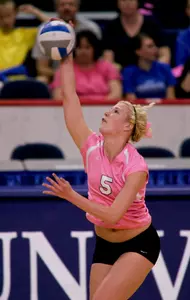 UNI Bests Volleyball Jays In Three on Digging For A Cure Night