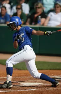 Bluejays and Jayhawks Split Softball Doubleheader