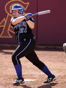 Baker Blasts Five Home Runs as Softball Splits Pair of Games Friday